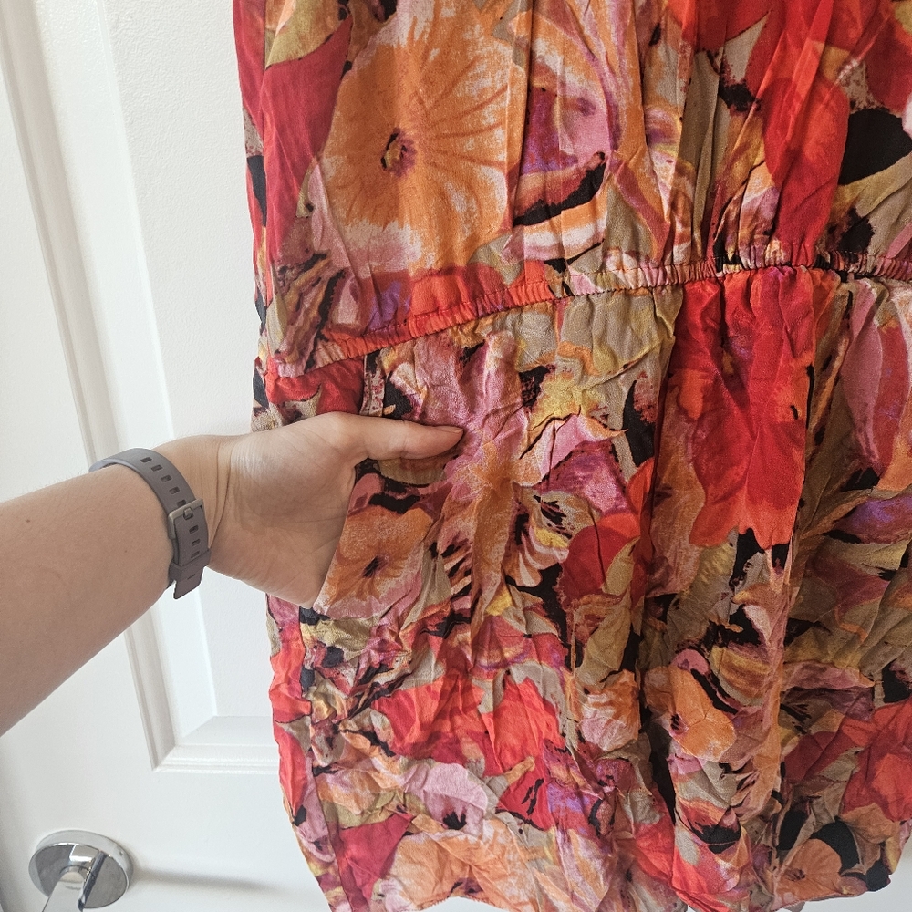 Aritzia Wilfred 100% Silk Rive Floral Colourful Romper Size Small - Picture 4 of 10